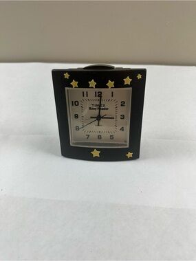 Timex Black and Gold Star Table- Alarm Clock - Easy Reader